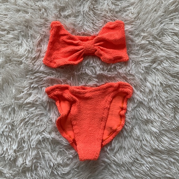 NWT Hunza G duo bikini set in orange one size - Picture 7 of 10